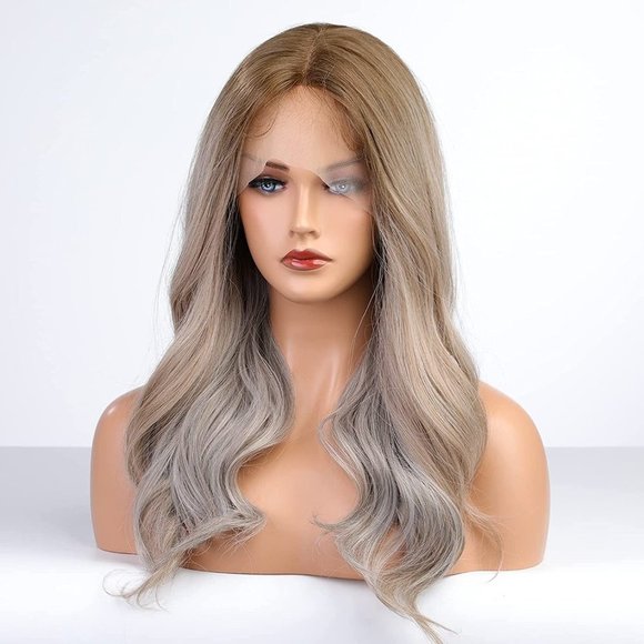 Ombre Ash Blonde Lace Front Wig - Picture 3 of 5